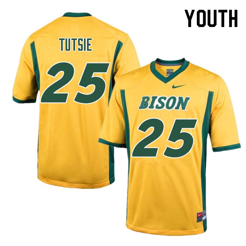 Youth #25 Michael Tutsie North Dakota State Bison College Football Jerseys Sale-Yellow